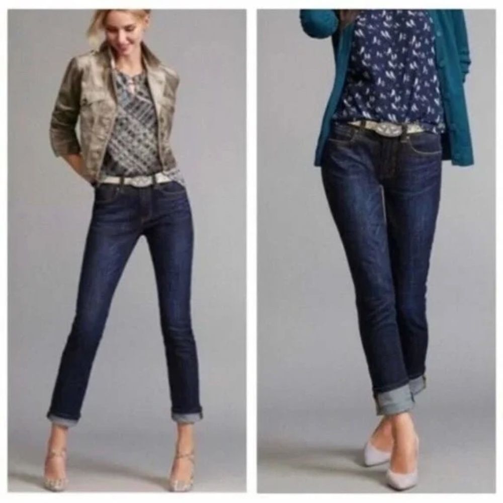 Cabi High Straight Leg Jeans Dark Wash‎ Style 3386 Sz 4